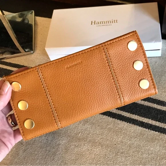 Hammitt Tan Leather Wallet with Gold Studs - Picture 9 of 12